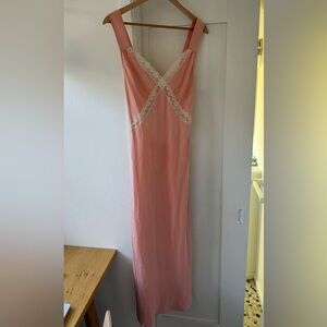 Reformation Provence Lace-Trimmed Silk Midi-Dress